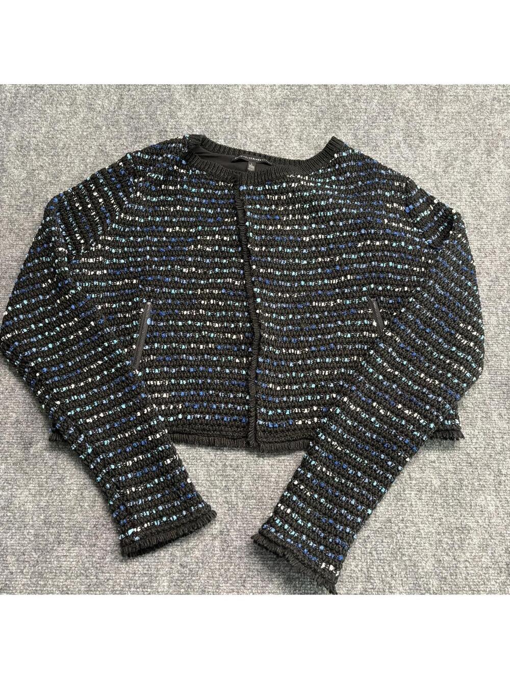 White House Black Market Women's Black and Multi Cardigan
